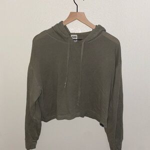 PINK Victoria's Secret Sage Green Cropped Hoodie